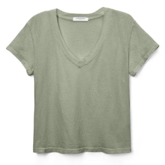 Perfectwhitetee Hendrix Cotton Boxy V Neck Tee Uniform Green Size Small - Picture 3 of 6